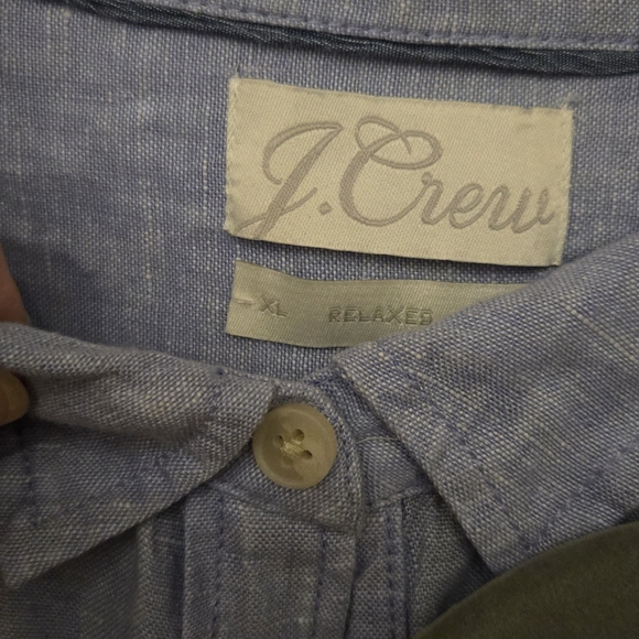 TWO XL J. Crew Linen Button-down tops - Picture 3 of 6